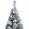 vidaXL Artificial Christmas Tree Green with white flocked snow PVC, Steel