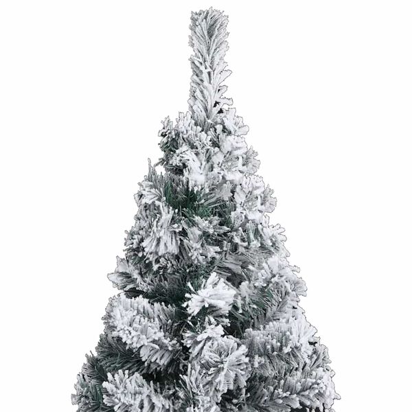 vidaXL Artificial Christmas Tree Green with white flocked snow PVC, Steel