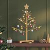 vidaXL Wooden Christmas Tree with Stand Brown 29.5" Solid pine wood