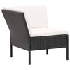 vidaXL Garden Lounge Set Black, Cream White