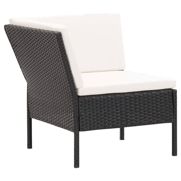 vidaXL Garden Lounge Set Black, Cream White