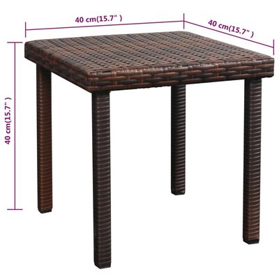 vidaXL Sun Loungers 2 pcs with Table Poly Rattan Brown