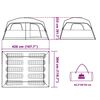 vidaXL Family Tent Cabin 8-Person Gray and Orange Waterproof
