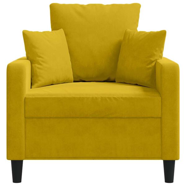 vidaXL Sofa Chair Yellow Velvet, Metal Single Durable Sofa Chair
