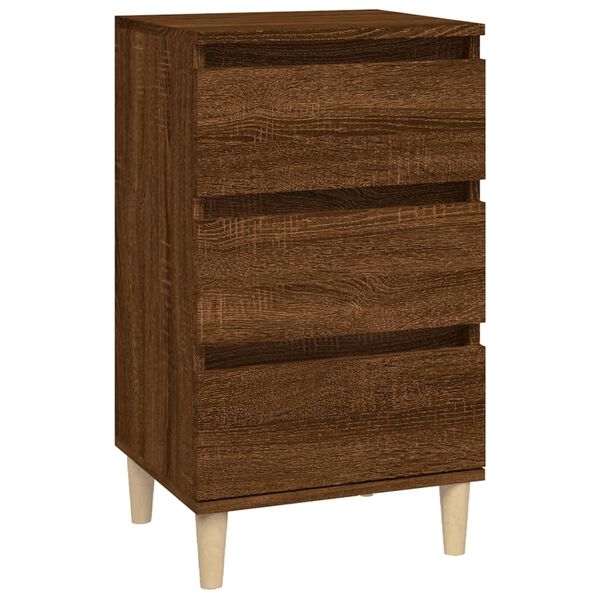 vidaXL Bedside Cabinet Brown oak Engineered wood Medium Bedside Cabinet