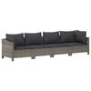 vidaXL Garden Lounge Set Grey PE rattan, powder-coated steel 9 Piece