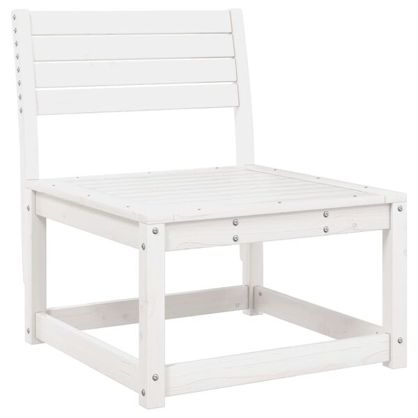 vidaXL Garden Sofa Set White Solid pine wood Modular Garden Sofa Set