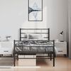 vidaXL Metal Bed Frame Black Steel Single Stylish Bedroom Furniture