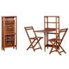 vidaXL Bistro Set Natural wood Solid acacia wood 2-seater Foldable