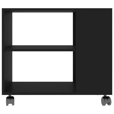 vidaXL Side Table Black 27.6"x13.8"x21.7" Engineered Wood