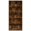 vidaXL Bookcase Smoked Oak Engineered Wood Tall Bookcase Rectangular