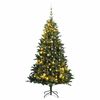 vidaXL Artificial Hinged Christmas Tree 300 LEDs & Ball Set 70.9"