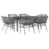vidaXL Garden Dining Set Grey, Light Grey, Black