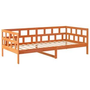 vidaXL Day Bed Wax brown Solid pine wood Twin