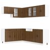 vidaXL Kitchen Cabinet Set Brown Oak Engineered wood and glass Medium