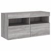 vidaXL TV Wall Cabinet Grey Sonoma Engineered Wood Medium