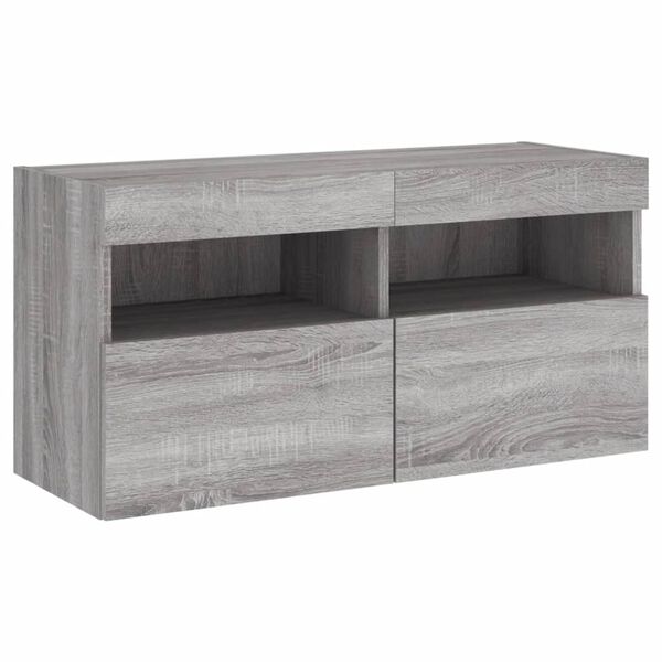 vidaXL TV Wall Cabinet Grey Sonoma Engineered Wood Medium