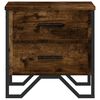 vidaXL Bedside Cabinet Set of 2 Smoked Oak Engineered wood, Metal