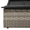 vidaXL Double Sun Lounger Grey PE Rattan, Powder-coated Steel Double