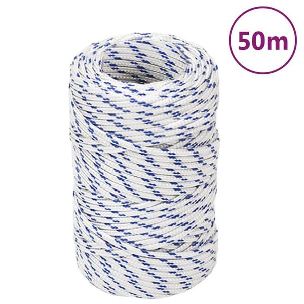 vidaXL Boat Rope White 0.08 " 164.0 ' Polypropylene