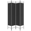 vidaXL 4-Panel Room Divider Black 63"x78.7" Fabric