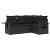 vidaXL Garden Sofa Set Black PE rattan, powder-coated steel Large