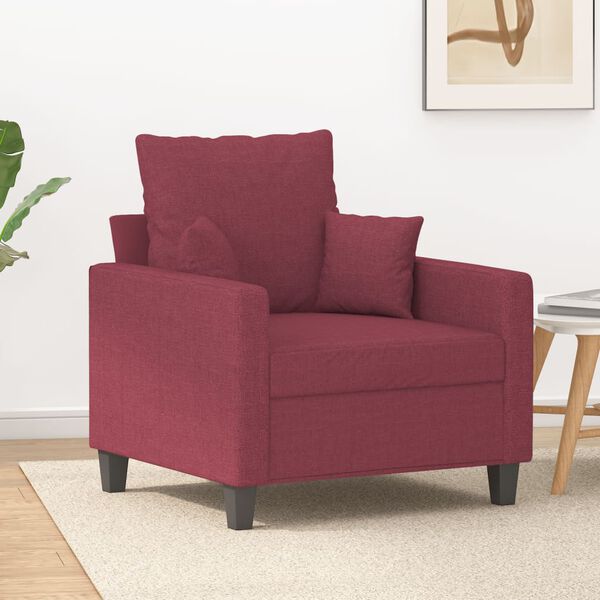 vidaXL Sofa Chair Wine Red Fabric: 100% polyester, Metal, Textilene, Foam