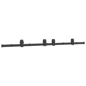 vidaXL Sliding Door Hardware Kit 72.0 " Steel Black