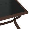 vidaXL Garden Table Brown and Black Powder-Coated Steel, Tempered Glass