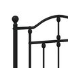 vidaXL Bed Frame Black Powder-Coated Steel King Bed Frame Rectangular