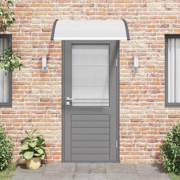 vidaXL Door Canopy Black brackets and transparent sheets