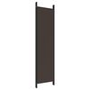vidaXL 5-Panel Room Divider Brown 98.4"x78.7" Fabric
