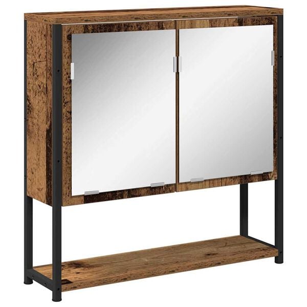 vidaXL Bathroom Mirror Cabinet with Shelf Old wood 60 x 16 x 60 cm