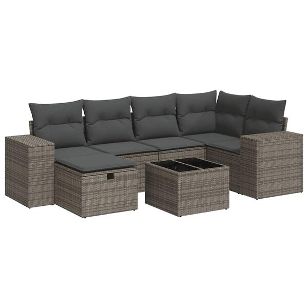 vidaXL Garden Sofa Set Grey