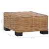 vidaXL Coffee Table Natural Rattan Brown and Black