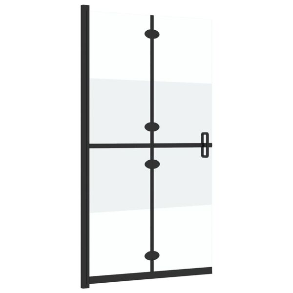 vidaXL Foldable Walk-in Shower Wall Half Frosted ESG Glass 31.5"x74.8"