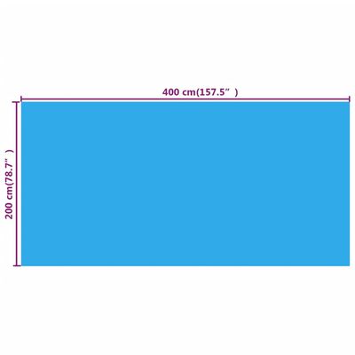 vidaXL Pool Cover Blue 157.5"x78.7" PE