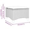 vidaXL Garden Stool Beige, Light Grey PE rattan, Powder-Coated Steel
