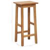 vidaXL Bar Set Natural Brown Solid Oak Wood, MDF with Oak Veneer Standard