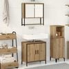 vidaXL Bathroom Furniture Set with Shelf 2 pcs Brown Engineered wood