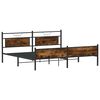 vidaXL Bed Frame Smoked Oak Steel, Engineered Wood Double Bed Bed Frame
