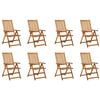 vidaXL Folding Patio Chairs with Cushions 8 pcs Solid Acacia Wood