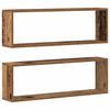 vidaXL Wall Shelf 2 pcs Old wood 80 x 15 x 26 cm Engineered wood