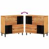 vidaXL Side Cabinet Natural wood and black Solid acacia wood Medium