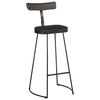 vidaXL Bar Stool Set of 2 Black Solid mango wood, iron Medium Footrest