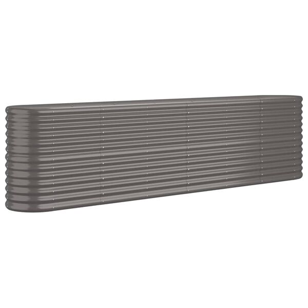 vidaXL Garden Raised Bed Grey Powder-coated steel Large Durable