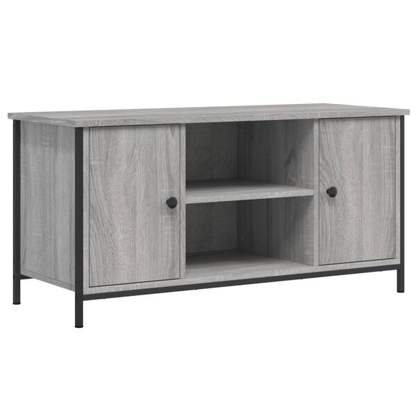 vidaXL TV Cabinet Grey Sonoma Engineered wood, Iron 39.4 x 15.7 x 19.7 in