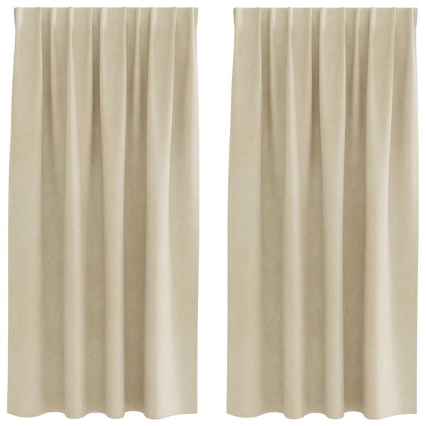 vidaXL Blackout Curtains 2 pcs Cream 55.12 x 68.90 in Velvet