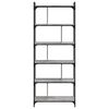 vidaXL Bookcase Grey Sonoma Engineered wood and metal Tall