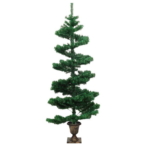 vidaXL Swirl Christmas Tree Green PVC Medium Swirl Christmas Tree